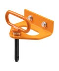 Beefy Heavy Duty Mower Trailer Hitch Kit With Five Eighths Inch Magnetic Pin For Lawn Tractors And Zero Turn Mowers Rust Resistant Steel Construction With Dual Lock Security For Secure Towing And Easy Hookup, orange steel hitch