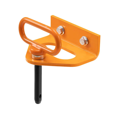 Beefy Heavy Duty Mower Trailer Hitch Kit With Five Eighths Inch Magnetic Pin For Lawn Tractors And Zero Turn Mowers Rust Resistant Steel Construction With Dual Lock Security For Secure Towing And Easy Hookup, orange steel hitch