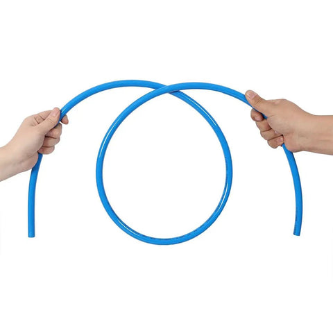 Badass 60 Foot PU Air Hose Line Kit With Push To Connect Fittings Dope Flexibility For Garage Shops And Tight Spaces Killer For Air Tools Pneumatic Nail Guns Real Deal Toughness In Cool Blue Color Gets The Grind Done, blue hose loop