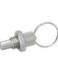 Hardcore 5 Piece Stainless Steel Spring Plunger Locating Pin Kit With Tactile Ring Knob For Slick Mechanical Alignment And Reliable Indexing Operations Pro Grade, single pin with attached ring knob.