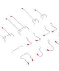 Heavy Duty Pegboard Hooks Set 114-Piece Universal Pegboard Accessories Kit With Bins And Locks displayed against a white background