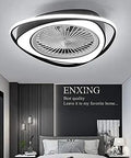 Ceiling Fan with Light 20 Inch LED Remote Control Low Profile Silent in modern bedroom setting, featuring sleek design and lighting.