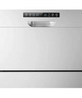 Portable Countertop Dishwasher With Five Automated Wash Cycles And Six Place Settings Featuring One Touch Auto Clean Mode Slick Lcd Interface.