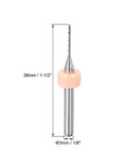 Micro Tungsten Carbide PCB Drill Bit 0.15mm To 1.0mm CNC Engraving Jewelry Work DIY 1/8 Inch Shank 38mm Length High Hardness