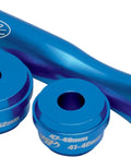 Pro Steering Head Bearing Race Driver For Tapered Bearings 41 42 Mm 47 48 Mm 51 52 Mm 55 56 Mm Heavy Duty Anodized Aluminum Tool 6061 T6 With Double Sided Heads And Ergonomic Handle For Safe Race Install, blue aluminum driver with two heads