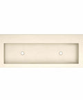 Top Tier 48 Inch Rectangular Concrete Bathroom Sink With Dual Drains And Ocean Finish, top view of smooth sink basin.