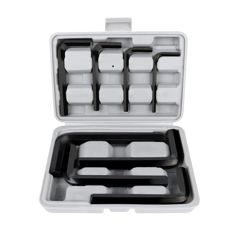 Jumbo Allen Wrench Set 8 Piece Extra Large Hex Key Kit Go-To Heavy Duty Black Finish Includes Sizes 1/4, 5/16, 3/8 displayed in case