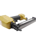 Heavy Duty 18 Gauge Pneumatic Nail Gun With A Slick Soft Grip Handle And Zero Hassle Magazine Loading side view showing durability and design.