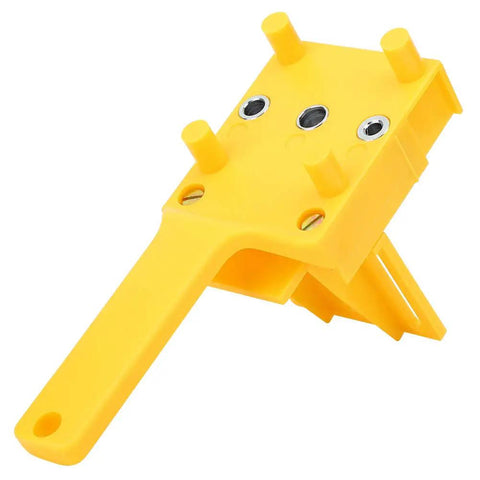 Precision Woodworking Dowel Jig Kit With Rugged Metal Bushings And A Straight Shooter Handle For No Sweat Diy Joinery That Delivers Dead On Accuracy Daily in yellow color with alignment pins.