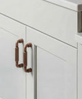Antique Copper Cabinet Pulls Six Pack With 3 Inch Hole Centers Vintage Fluted Bar Drawer Handles Zinc Hardware on kitchen cabinet