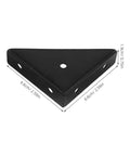 Black metal triangle right angle corner brace for wood shelves, part of 12 Pcs Black Metal Angle Brackets For Wood Shelves And Furniture Reinforcement