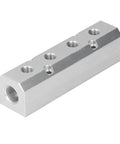 Ultra Lightweight Aluminum Pneumatic Air Manifold Block 40x40mm With G1/2 Inlet And G1/4 Outlet For Factory Automation Equipment