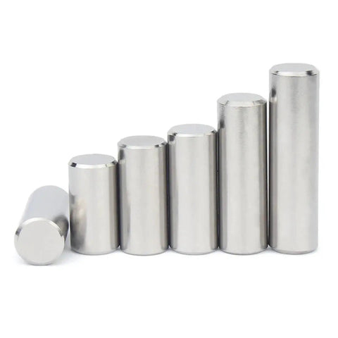 10 Piece Stainless Steel Cylindrical Pin Locating Dowel Set M1.5 Through M5 304 A2-70 Grade GB119 Precision Alignment Fasteners displayed