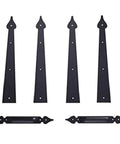 Six Piece Steel Garage Door Hardware Kit, Decorative Hinges And Handles For Wood And Metal Doors, Heavy Duty, Quiet Soft Close