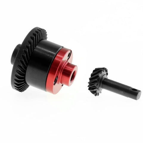 39T Main Gear And 15T Pinion RC Diff Gear Set with red aluminum housing for 1/16 E-Revo Slash Summit Rally upgrades item