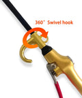 High Volume Air Blow Gun With Aluminum Body And Rubber Guard, gold plated swivel hook, pneumatic blower for dust cleaning, close-up