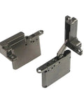 Heavy Duty Hydraulic Buffer Cabinet Door Hinges With Adjustable Hidden Pivot Shaft Hardware For Super Smooth Silent Doors in black finish.