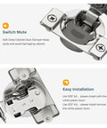 Soft Close Cabinet Hinges 1-1/4 Inch Overlay Stainless Steel Concealed Self-Closing Three-Way Adjustable Kitchen Hinge Set details
