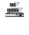 Hella Crisp 4K Ultra HD 8MP PoE Security Camera System Featuring Dead Simple Plug And Play NVR Recording Smart Face Tracking Day And Night Surveillance With Rock Solid Build, six cameras and NVR kit.