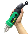 Hand holding Beefy 480W Rotary Tool Kit With Six Speed Settings Up To 32000 RPM For Cutting Grinding Sanding And Carving DIY Projects
