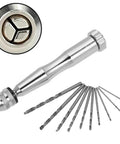 Compact Handy Manual Drill Set With 0.3-3.5mm Chuck And 10 Precision Bits For Wood Plastic PCB Jewelry Making And Crafts DIY Kit
