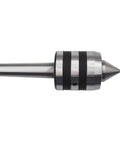 MT2 Morse taper live center for lathe; medium duty, hardened steel with knurled bands