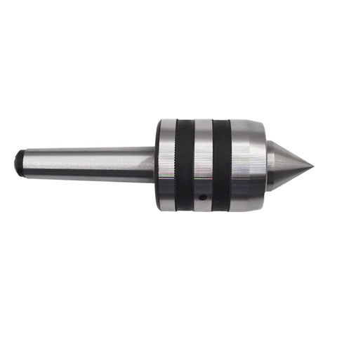 MT2 Morse taper live center for lathe; medium duty, hardened steel with knurled bands