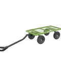 Steel Utility Garden Cart With No Flat Foam Filled 10 Inch Tires, 800 Pound Capacity, 4 Cubic Feet, Green, side view