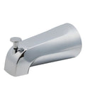 Tub Spout With Diverter In Chrome Finish, Durable Metal Construction, 1 Pack Universal Fit shown in side angle