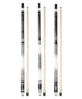 Premium Pool Billiard Cue Crafted From Top Grade Maple Shaft With Comfortable Leather Handle showing artistic design and quality craftsmanship.