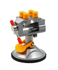 Compact Mini Suction Vise Clamp With 360 Degree Rotation And Portable Suction Base for DIY crafts, aluminum body on white background