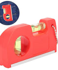 Rcniso Spirit Level Bubble Measuring Instrument for Home 2 Pieces Mini Magnetic Gradient with High Precision for Family Life ABS + TPR + Aluminum Frame in bright red with dual blisters.