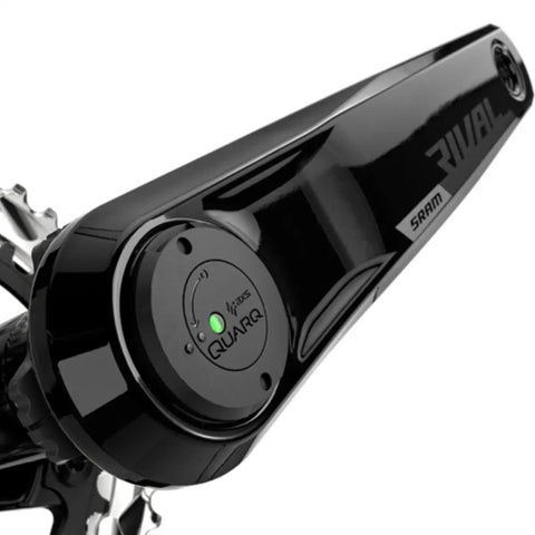 Rival AXS Crankset With Quarq Power Meter For Pro Grade Watts, 172.5mm Crank arm in black finish showing Quarq logo