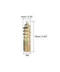Heavy Duty Double Ended Threaded Dowel Screws And Hanger Bolts Set For Wood Furniture Joins M4 To M10, 16 To 120mm Length. M4 16mm size shown.