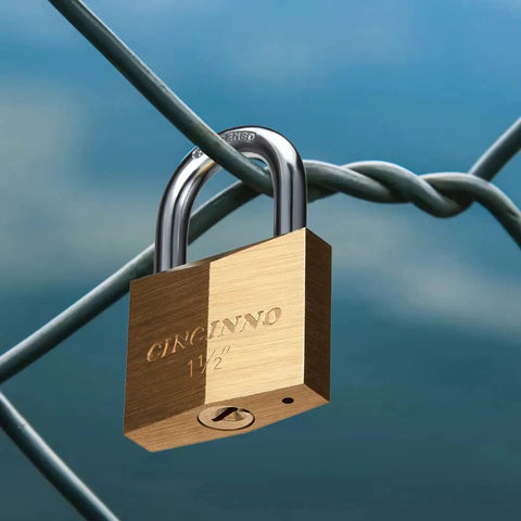 Heavy Duty Brass Padlock With Key One And Nine Sixteenth Inch Wide Body Two Pack Keyed Alike Locker Locks For Indoor And Outdoor Use Tough As Nails