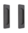 2 Pack Aluminum Flush Sliding Door Pull Handles Rectangular Self Stick For Barn Doors Windows And Cabinets Matte Black 100mm