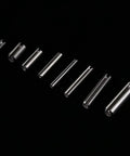 Stainless Steel Spring Tension Pins Set 280 Pcs M1.5 To M8 304 Material Elastic Cylinder Pins lined up on black background