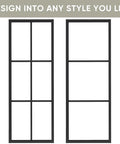Bypass Double Glass Barn Door 84 By 84 Inches With 7.5 Foot Side Mounted Hardware Kit Includes Two 42 By 84 Tempered Glass Panels