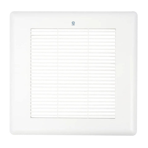 Ultra Quiet 80 CFM Bathroom Exhaust Fan With PSC Motor, Low Hum, white vented front view, square design
