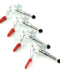 Four Pack Vertical Toggle Clamp Set With Red PVC Handle For Sheet Metal Welding And Electronic Assembly Lightweight Quick Release Hand Tools Secure Locking Plunger Great Grip For DIY Projects Silver