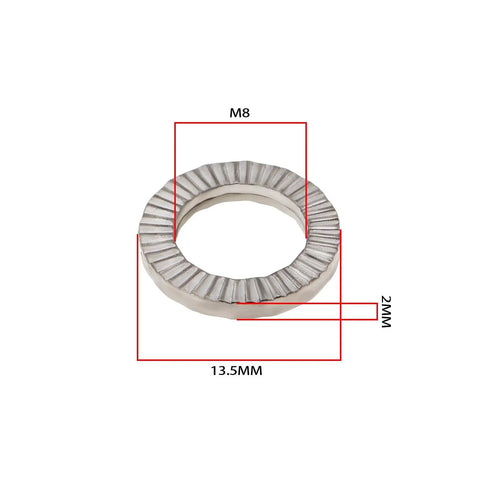 Heavy Duty M8 Wedge Locking Washers Set Of Twenty Double Stack Manganese Steel Hardware For Bolts And Nuts Dampens Vibration Locks It Down Tight Zero Wiggle Room Guaranteed - M8 washer with dimensions