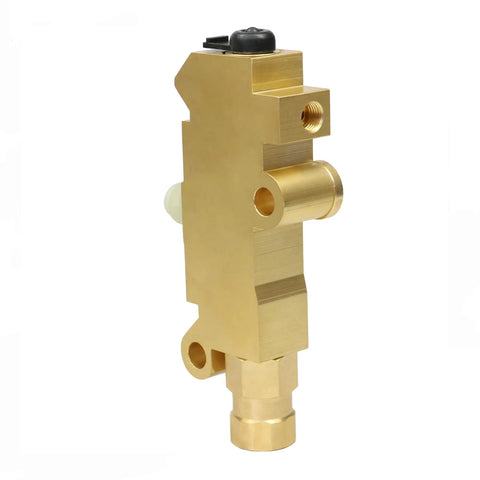 Premium Solid Brass Disc And Drum Brake Proportioning Valve PV2 Style with visible ports and solid brass design for Chevy classic cars.