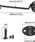 Stainless Steel Gate Hook and Eye Latch for Cabinet Door Window Shed Barn, 350mm long, durable, includes 8 screws.