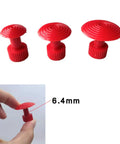 Red gasket pullers of DIY Car Dent Fix Kit With Suction Cup Gasket Puller For Auto Body And Home Appliances, 6.4mm size shown