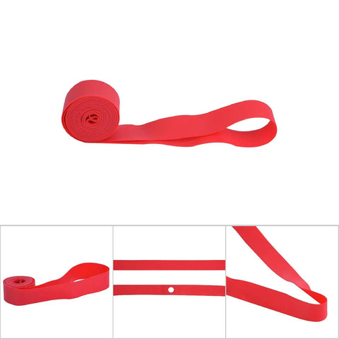 2 Pack Bicycle Tire Liner And Rim Tape Kit For 26 Inch Tires Inner Tube Protector Red Rim Tape Unrolled