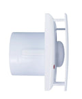 Side view of a 4 Inch Exhaust Fan For Bathroom And Kitchen Ventilation, Wall Or Window Mount, Ultra Quiet 55 CFM, No Plug Just Cord, Low Noise 33 dB, 2500 RPM, 110 Volt, Energy Efficient 10W