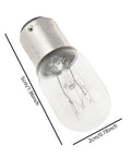 2 Pack 15W 120V Incandescent Sewing Machine Light Bulbs With Push In Base, 5cm x 2cm bulb