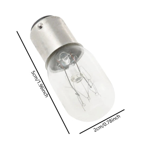 2 Pack 15W 120V Incandescent Sewing Machine Light Bulbs With Push In Base, 5cm x 2cm bulb