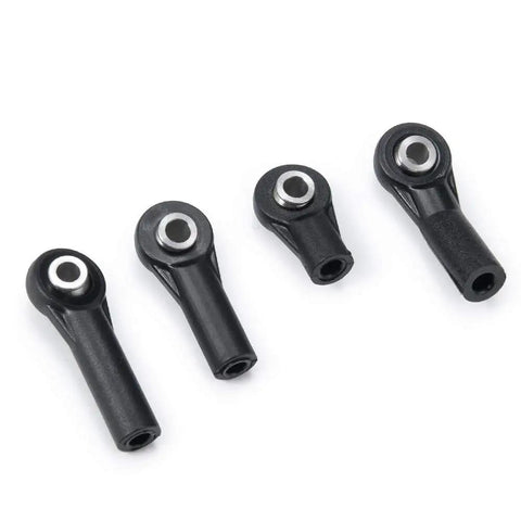 10 Pack M3 Plastic Rod Ends Black For One Tenth Axial D90 SCX10 RC Crawler Cars Dope Bent Ball Ends Injection Molded Durable Rod End Set For Precise Steering Strong Linkage Upgrade, black M3 plastic rod ends for RC crawler steering links