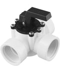 Heavy Duty Three Way PVC Diverter Valve For Swimming Pool And Spa with smooth handle and three fittings for easy installation.